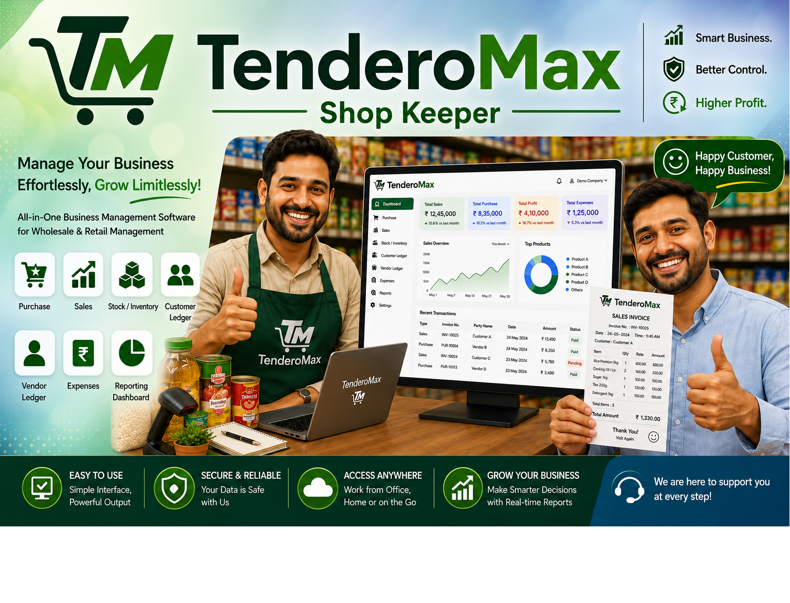 TenderoMax business management for shopkeepers