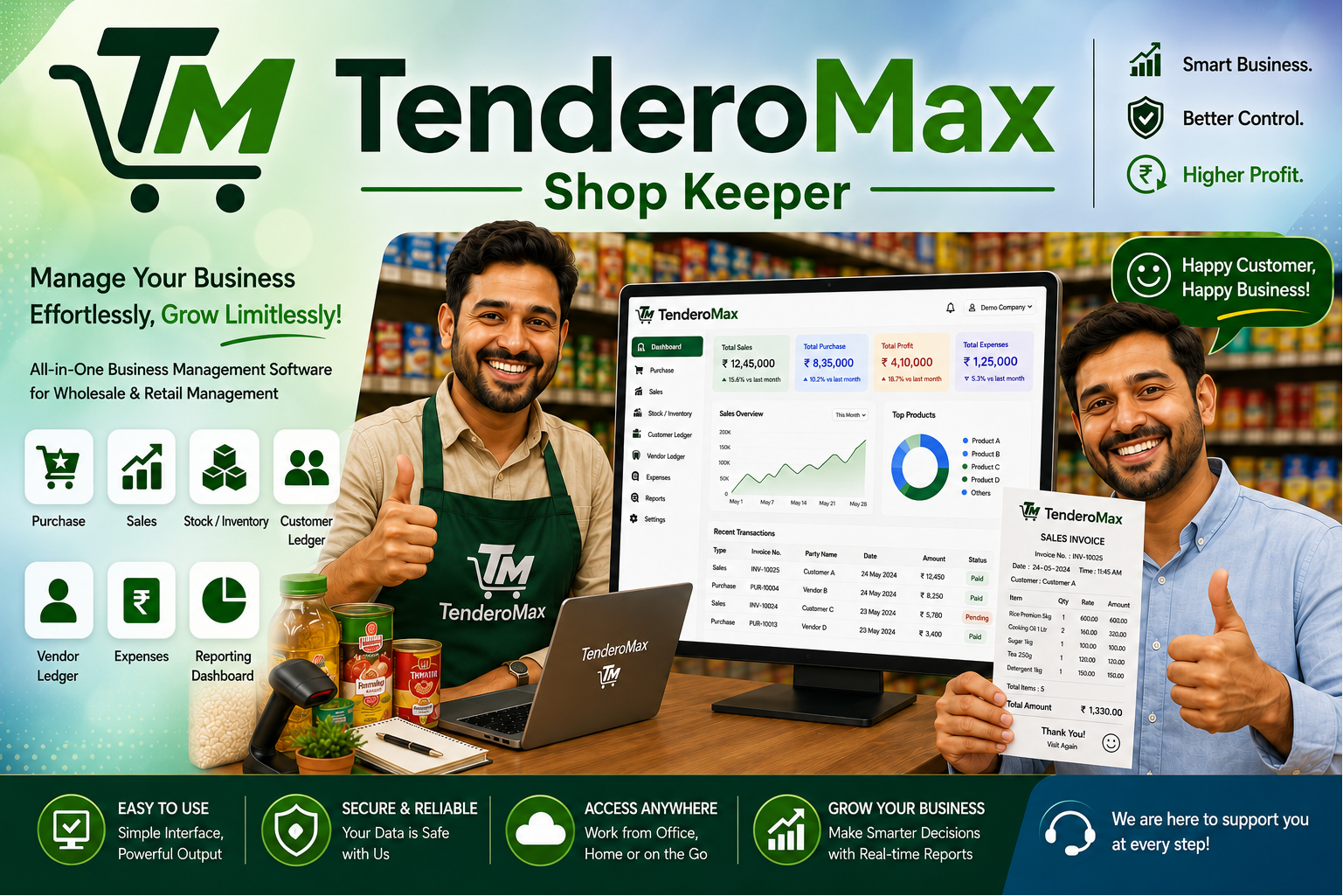 TenderoMax business management for shopkeepers